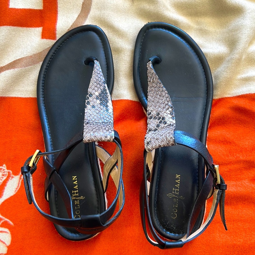 Cole Haan snake flat sandals - size 7